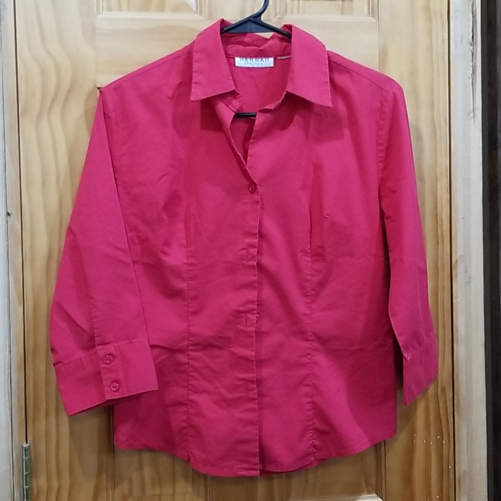 Hannah Stretch button down 3/4 sleeves
